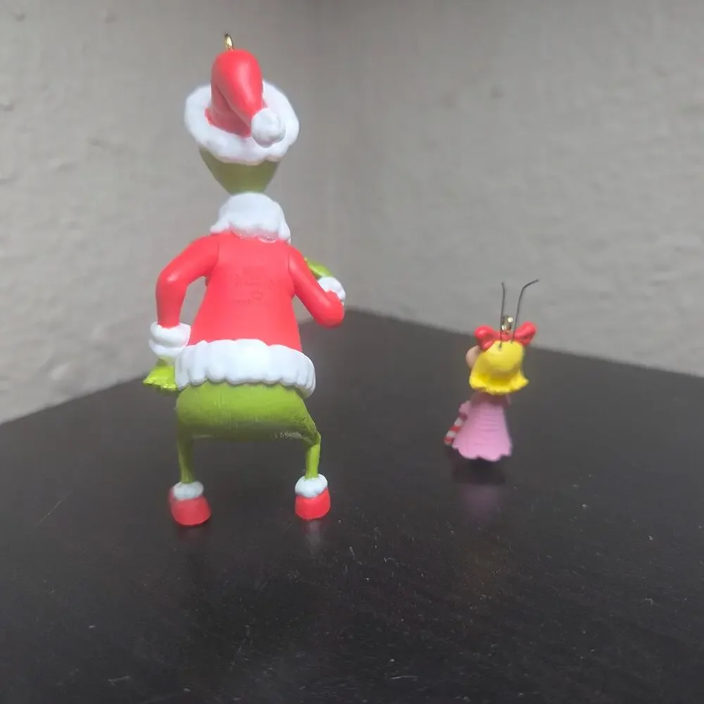 Vintage 2003 Hallmark Keepsake Grinch and Cindy Lou Who Christmas Ornaments